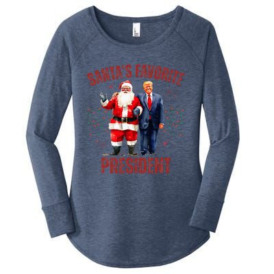 SantaS Favorite President Christmas Trump Xmas Women's Perfect Tri Tunic Long Sleeve Shirt