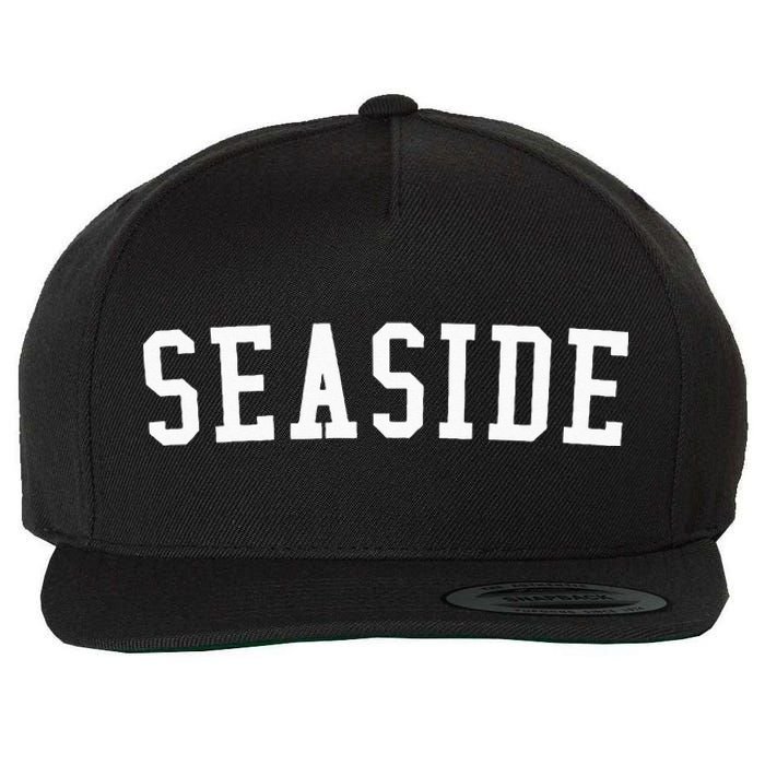 Seaside Florida Prep Block Lettering Vintage Style Wool Snapback Cap