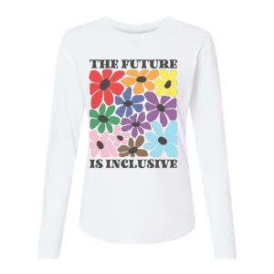 Subtle Floral Pride The Future Is Inclusive Womens Cotton Relaxed Long Sleeve T-Shirt