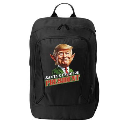 SantaS Favorite President Donald Trump Elf Christmas Maga City Backpack