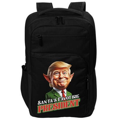 SantaS Favorite President Donald Trump Elf Christmas Maga Impact Tech Backpack