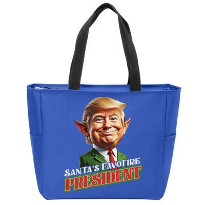 SantaS Favorite President Donald Trump Elf Christmas Maga Zip Tote Bag