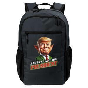 SantaS Favorite President Donald Trump Elf Christmas Maga Daily Commute Backpack