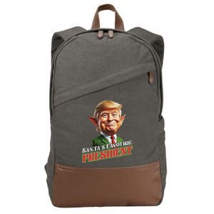 SantaS Favorite President Donald Trump Elf Christmas Maga Cotton Canvas Backpack