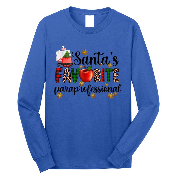 SantaS Favorite Para Christmas Paraprofessional Teacher Gift Long Sleeve Shirt