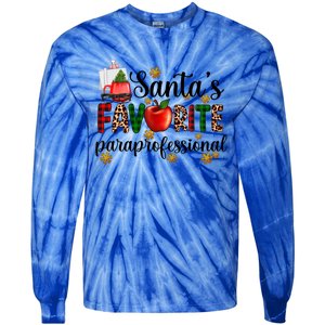 SantaS Favorite Para Christmas Paraprofessional Teacher Gift Tie-Dye Long Sleeve Shirt