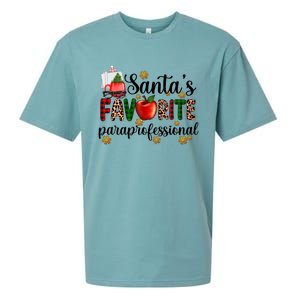 SantaS Favorite Para Christmas Paraprofessional Teacher Gift Sueded Cloud Jersey T-Shirt