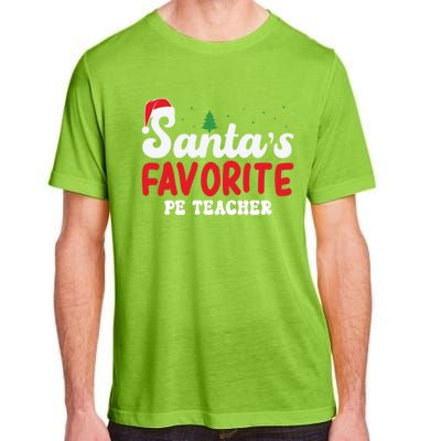 SantaS Favorite Pe Teacher Christmas Pajamas Gift Adult ChromaSoft Performance T-Shirt