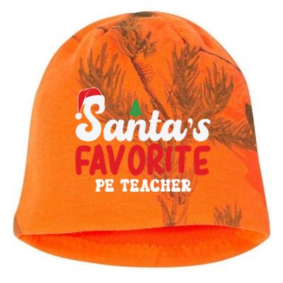 SantaS Favorite Pe Teacher Christmas Pajamas Gift Kati - Camo Knit Beanie