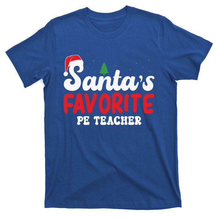 SantaS Favorite Pe Teacher Christmas Pajamas Gift T-Shirt