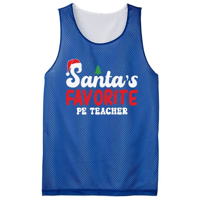 SantaS Favorite Pe Teacher Christmas Pajamas Gift Mesh Reversible Basketball Jersey Tank