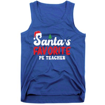 SantaS Favorite Pe Teacher Christmas Pajamas Gift Tank Top