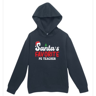 SantaS Favorite Pe Teacher Christmas Pajamas Gift Urban Pullover Hoodie