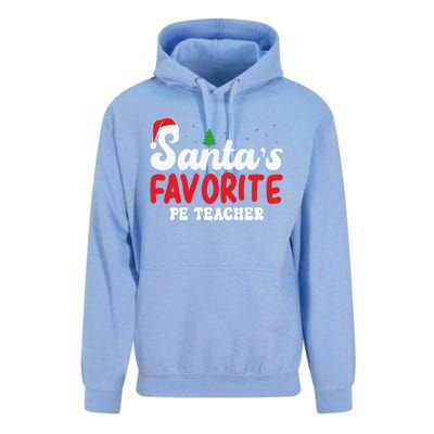 SantaS Favorite Pe Teacher Christmas Pajamas Gift Unisex Surf Hoodie