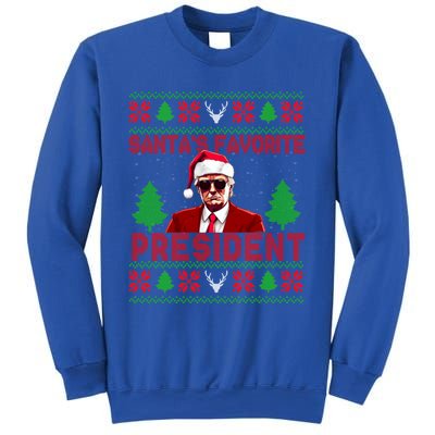 SantaS Favorite President Funny President Trump Ugly Gift Sweatshirt