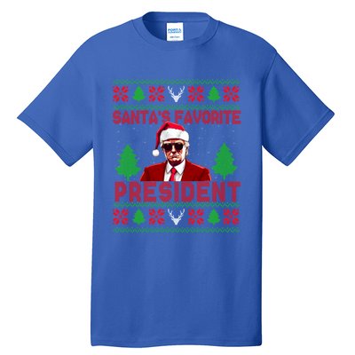 SantaS Favorite President Funny President Trump Ugly Gift Tall T-Shirt