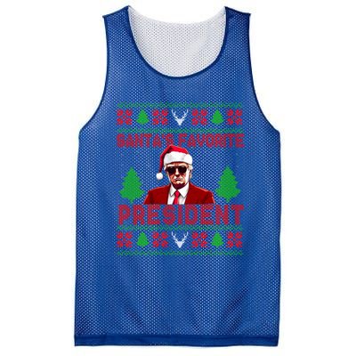 SantaS Favorite President Funny President Trump Ugly Gift Mesh Reversible Basketball Jersey Tank