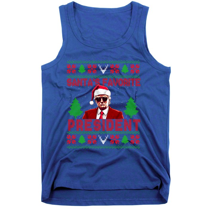 SantaS Favorite President Funny President Trump Ugly Gift Tank Top