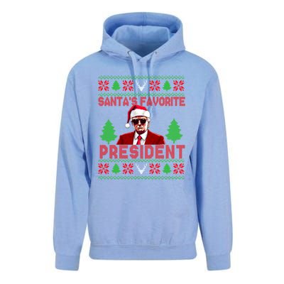 SantaS Favorite President Funny President Trump Ugly Gift Unisex Surf Hoodie