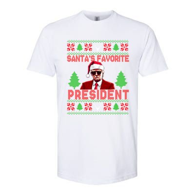 SantaS Favorite President Funny President Trump Ugly Gift Softstyle CVC T-Shirt