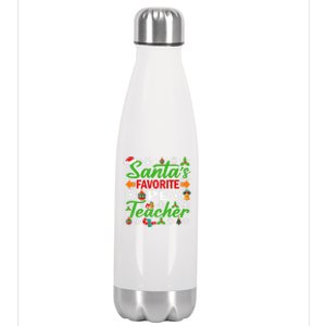 SantaS Favorite Pe Teacher Gift Funny Christmas Xmas Gift Stainless Steel Insulated Water Bottle