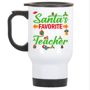 SantaS Favorite Pe Teacher Gift Funny Christmas Xmas Gift Stainless Steel Travel Mug