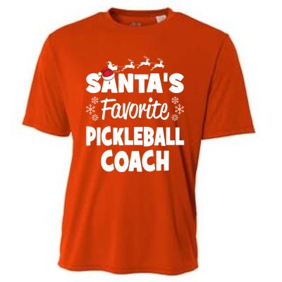 SantaS Favorite Pickleball Coach Funny Christmas Matching Gift Cooling Performance Crew T-Shirt