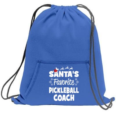 SantaS Favorite Pickleball Coach Funny Christmas Matching Gift Sweatshirt Cinch Pack Bag