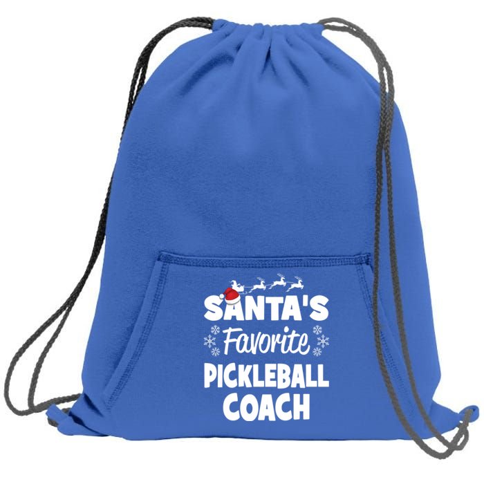 SantaS Favorite Pickleball Coach Funny Christmas Matching Gift Sweatshirt Cinch Pack Bag