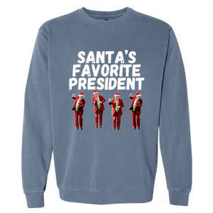 SantaS Favorite President Funny Trump Dance Santa Hat Gift Garment-Dyed Sweatshirt