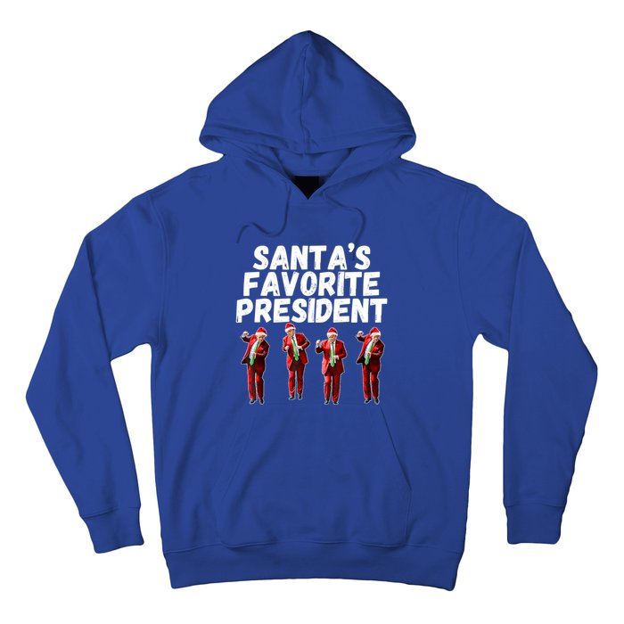 SantaS Favorite President Funny Trump Dance Santa Hat Gift Hoodie