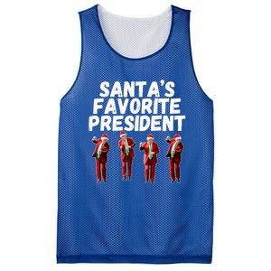 SantaS Favorite President Funny Trump Dance Santa Hat Gift Mesh Reversible Basketball Jersey Tank