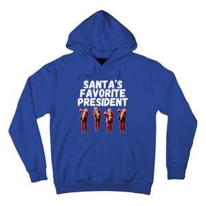 SantaS Favorite President Funny Trump Dance Santa Hat Gift Tall Hoodie