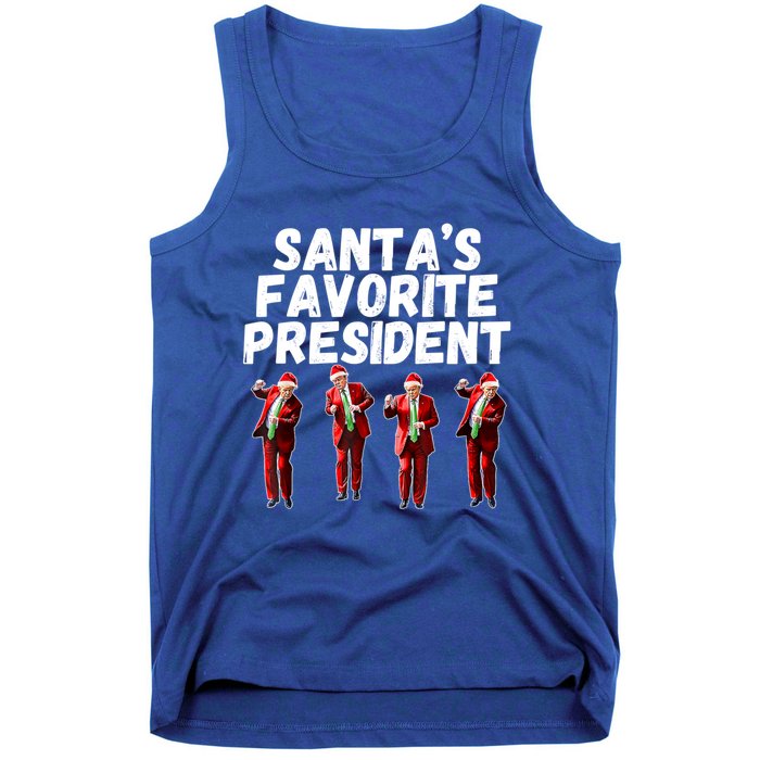 SantaS Favorite President Funny Trump Dance Santa Hat Gift Tank Top