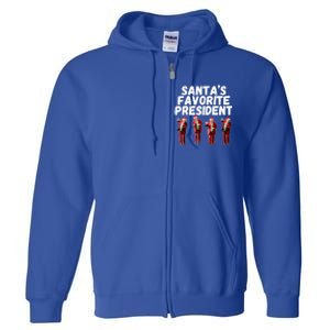 SantaS Favorite President Funny Trump Dance Santa Hat Gift Full Zip Hoodie