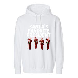 SantaS Favorite President Funny Trump Dance Santa Hat Gift Garment-Dyed Fleece Hoodie