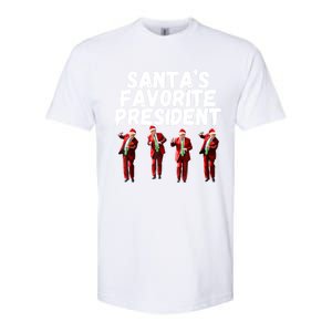 SantaS Favorite President Funny Trump Dance Santa Hat Gift Softstyle CVC T-Shirt