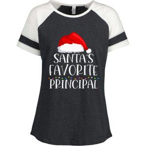 SantaS Favorite Principal Christmas Family Santa Claus Xmas Gift Enza Ladies Jersey Colorblock Tee