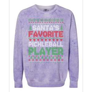 SantaS Favorite Pickleball Player Ugly Christmas Cute Gift Colorblast Crewneck Sweatshirt