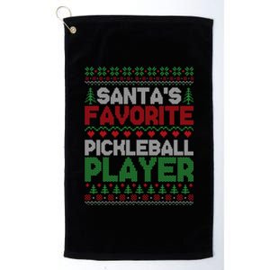 SantaS Favorite Pickleball Player Ugly Christmas Cute Gift Platinum Collection Golf Towel