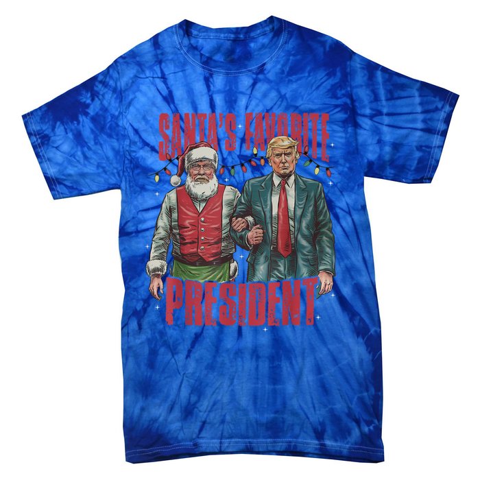 SantaS Favorite President Funny Trump Cool Gift Tie-Dye T-Shirt