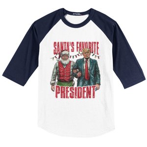 SantaS Favorite President Funny Trump Cool Gift Baseball Sleeve Shirt