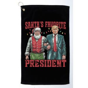 SantaS Favorite President Funny Trump Santa Claus Christmas Great Gift Platinum Collection Golf Towel