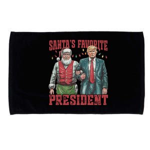 SantaS Favorite President Funny Trump Santa Claus Christmas Great Gift Microfiber Hand Towel