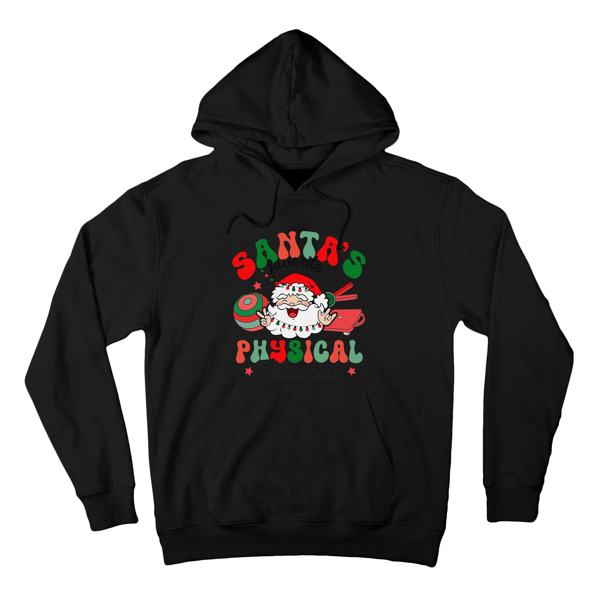 SantaS Favorite Physical Therapist Christmas Therapy Tall Hoodie
