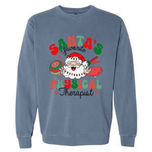 SantaS Favorite Physical Therapist Christmas Therapy Garment-Dyed Sweatshirt