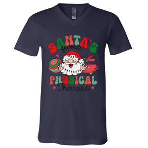 SantaS Favorite Physical Therapist Christmas Therapy V-Neck T-Shirt