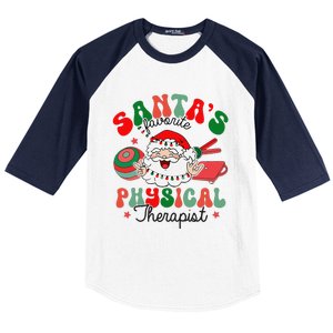 SantaS Favorite Physical Therapist Christmas Therapy Baseball Sleeve Shirt