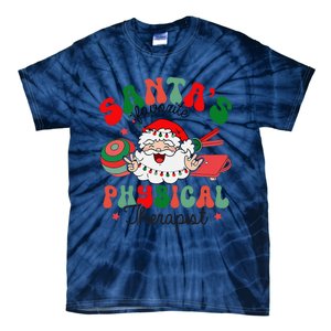 SantaS Favorite Physical Therapist Christmas Therapy Tie-Dye T-Shirt