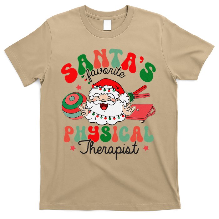 SantaS Favorite Physical Therapist Christmas Therapy T-Shirt